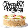 1 Pack Happy 80th Birthday Cake Topper Gold Glitter Number 80 Eighty Years Old Birthday Cake Pick Decoration For 80th Birthday Celebrating Anniversary Party Supplies view 1
