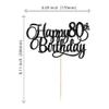 1 Pack Happy 80th Birthday Cake Topper Gold Glitter Number 80 Eighty Years Old Birthday Cake Pick Decoration For 80th Birthday Celebrating Anniversary Party Supplies view 2