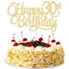 1 Pack Happy 30th Birthday Cake Topper Gold Glitter Number 30 Thirty Years Old Birthday Cake Pick Decoration For 30th Birthday Celebrating Anniversary Party Supplies view 1