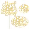 1 Pack Happy 8th Birthday Cake Topper Gold Glitter 8th Birthday Cheers to 8 Years Old Cake Pick for Celebrating Anniversary Party Cake Decorations Supplies view 4