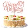 1 Pack Happy 40th Birthday Cake Topper Rose Gold Glitter Number 40 Forty Years Old Birthday Cake Pick Decoration For 40th Birthday Celebrating Anniversary Party Supplies view 1