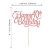 1 Pack Happy 40th Birthday Cake Topper Rose Gold Glitter Number 40 Forty Years Old Birthday Cake Pick Decoration For 40th Birthday Celebrating Anniversary Party Supplies view 2