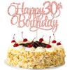 1 Pack Happy 30th Birthday Cake Topper Rose Gold Glitter Number 30 Thirty Years Old Birthday Cake Pick Decoration For 30th Birthday Celebrating Anniversary Party Supplies view 1