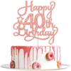 1 Pack Happy 40th Birthday Cake Topper Rose Gold Glitter 40 & Fabulous Cheers to 40 Years Old 40th Birthday Cake Pick for Celebrating 40th Birthday Anniversary Party Cake Decorations Supplies view 1