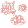 1 Pack Happy 40th Birthday Cake Topper Rose Gold Glitter 40 & Fabulous Cheers to 40 Years Old 40th Birthday Cake Pick for Celebrating 40th Birthday Anniversary Party Cake Decorations Supplies view 3