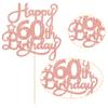 1 Pack Happy 60th Birthday Cake Topper Rose Gold Glitter 60 & Fabulous Cheers to 60 Years Old 60th Birthday Cake Pick for Celebrating 60th Birthday Anniversary Party Cake Decorations Supplies view 3