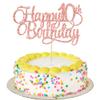 1 Pack Happy 10th Birthday Cake Topper Glitter Number 10 Ten Years Old Birthday Cake Pick Decoration for Celebrating 10th Birthday Anniversary Party Supplies Rose Gold view 1