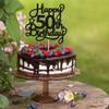 1 Pack Happy 50th Birthday Cake Topper Black Glitter 50 & Fabulous Cheers to 50 Years Old 50th Birthday Cake Pick for Celebrating 50th Birthday Anniversary Party Cake Decorations Supplies view 4