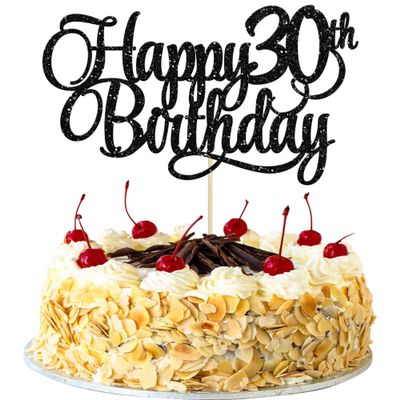1 Pack Happy 30th Birthday Cake Topper Gold Glitter Number 30 Thirty Years Old Birthday Cake Pick Decoration For 30th Birthday Celebrating Anniversary Party Supplies