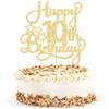 1 Pack Happy 10th Birthday Cake Topper Glitter Heart Star 10 Fabulous Cake Pick Birthday Sign Cake Decorations for Children 10th Birthday Theme Party Supplies Gold view 1