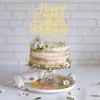 1 Pack Happy 10th Birthday Cake Topper Glitter Heart Star 10 Fabulous Cake Pick Birthday Sign Cake Decorations for Children 10th Birthday Theme Party Supplies Gold view 4