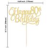 1 Pack Happy 80th Birthday Cake Topper Gold Glitter Number 80 Eighty Years Old Birthday Cake Pick Decoration For 80th Birthday Celebrating Anniversary Party Supplies view 2