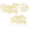 1 Pack Happy 80th Birthday Cake Topper Gold Glitter Number 80 Eighty Years Old Birthday Cake Pick Decoration For 80th Birthday Celebrating Anniversary Party Supplies view 3