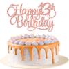 1 Pack Happy 13th Birthday Cake Topper Glitter Number 13 Thirteen Years Old Birthday Cake Pick Decoration for 13th Birthday Celebrating Anniversary Party Supplies Rose Gold view 1