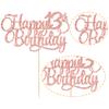 1 Pack Happy 13th Birthday Cake Topper Glitter Number 13 Thirteen Years Old Birthday Cake Pick Decoration for 13th Birthday Celebrating Anniversary Party Supplies Rose Gold view 3