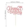 1 Pack Happy 21st Birthday Cake Topper Glitter Number 21 Twenty One Years Old Birthday Cake Pick Decoration for Celebrating 21st Birthday Anniversary Party Supplies Rose Gold view 2