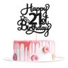 1 Pack Happy 21st Birthday Cake Topper Black Glitter 21 & Fabulous Cheers to 21 Years Old Birthday Cake Pick for Celebrating 21st Birthday Anniversary Party Cake Decorations Supplies view 1