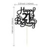1 Pack Happy 21st Birthday Cake Topper Black Glitter 21 & Fabulous Cheers to 21 Years Old Birthday Cake Pick for Celebrating 21st Birthday Anniversary Party Cake Decorations Supplies view 2