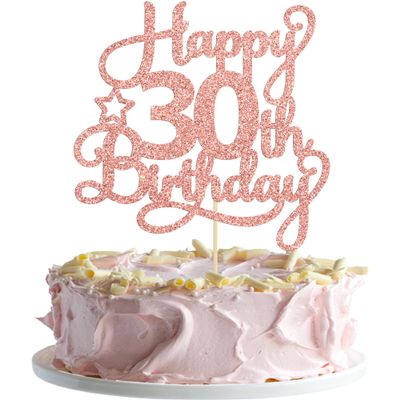 1 Pack Happy 30th Birthday Cake Topper Rose Gold Glitter 30 & Fabulous Cheers to 30 Years Old 30th Birthday Cake Pick for Celebrating 30th Birthday Anniversary Party Cake Decorations Supplies