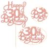 1 Pack Happy 30th Birthday Cake Topper Rose Gold Glitter 30 & Fabulous Cheers to 30 Years Old 30th Birthday Cake Pick for Celebrating 30th Birthday Anniversary Party Cake Decorations Supplies view 3