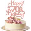 1 Pack Happy 70th Birthday Cake Topper Rose Gold Glitter 70 & Fabulous Cheers to 70 Years Old 70th Birthday Cake Pick for Celebrating 70th Birthday Anniversary Party Cake Decorations Supplies view 1