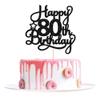 1 Pack Happy 80th Birthday Cake Topper Black Glitter 80 & Fabulous Cheers to 80 Years Old Birthday Cake Pick for Celebrating 80th Birthday Anniversary Party Cake Decorations Supplies view 1