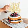 1 Pack Happy 16th Birthday Cake Topper Glitter Sweet 16 Cake Pick Birthday 16th Birthday Cake Decorations for Children 16th Theme Party Supplies Gold view 4