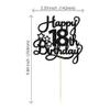 1 Pack Happy 18th Birthday Cake Topper Black Glitter 18 & Fabulous Cheers to 18 Years Old Birthday Cake Pick for Celebrating 18th Birthday Anniversary Party Cake Decorations Supplies view 2