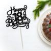 1 Pack Happy 18th Birthday Cake Topper Black Glitter 18 & Fabulous Cheers to 18 Years Old Birthday Cake Pick for Celebrating 18th Birthday Anniversary Party Cake Decorations Supplies view 3