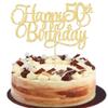 1 Pack Happy 50th Birthday Cake Topper Gold Glitter Number 50 Fifty Years Old Birthday Cake Pick Decoration For 50th Birthday Celebrating Anniversary Party Supplies view 1