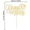1 Pack Happy 50th Birthday Cake Topper Gold Glitter Number 50 Fifty Years Old Birthday Cake Pick Decoration For 50th Birthday Celebrating Anniversary Party Supplies view 2