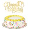 1 Pack Happy 10th Birthday Cake Topper Glitter Number 10 Ten Years Old Birthday Cake Pick Decoration for Celebrating 10th Birthday Anniversary Party Supplies Gold view 1