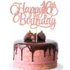 1 Pack Happy 16th Birthday Cake Topper Glitter Number 16 Sixteen Years Old Birthday Cake Pick Decoration for 16th Birthday Celebrating Anniversary Party Supplies Rose Gold view 1