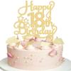 1 Pack Happy 18th Birthday Cake Topper Gold Glitter 18 & Fabulous Cheers to 18 Years Old Birthday Cake Pick for Celebrating 18th Birthday Anniversary Party Cake Decorations Supplies view 1