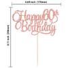 1 Pack Happy 60th Birthday Cake Topper Rose Gold Glitter Number 60 Sixty Years Old Birthday Cake Pick Decoration For 60th Birthday Celebrating Anniversary Party Supplies view 2