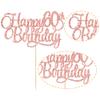 1 Pack Happy 60th Birthday Cake Topper Rose Gold Glitter Number 60 Sixty Years Old Birthday Cake Pick Decoration For 60th Birthday Celebrating Anniversary Party Supplies view 3