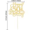 1 Pack Happy 50th Birthday Cake Topper Gold Glitter 50 & Fabulous Cheers to 50 Years Old 50th Birthday Cake Pick for Celebrating 50th Birthday Anniversary Party Cake Decorations Supplies view 2