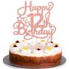 1 Pack Happy 12th Birthday Cake Topper Glitter Heart Star 12 Fabulous Cake Pick Birthday Sign Cake Decorations for Children 12th Birthday Theme Party Supplies Rose Gold view 1