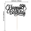 1 Pack Happy 18th Birthday Cake Topper Glitter Number 18 Eighteen Years Old Birthday Cake Pick Decoration for 18th Birthday Celebrating Anniversary Party Supplies Gold view 2