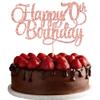 1 Pack Happy 70th Birthday Cake Topper Rose Gold Glitter Number 70 Seventy Years Old Birthday Cake Pick Decoration For 70th Birthday Celebrating Anniversary Party Supplies view 1