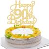 1 Pack Happy 90th Birthday Cake Topper Gold Glitter 90 & Fabulous Cheers to 90 Years Old Birthday Cake Pick for Celebrating 90th Birthday Anniversary Party Cake Decorations Supplies view 1