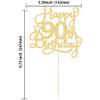 1 Pack Happy 90th Birthday Cake Topper Gold Glitter 90 & Fabulous Cheers to 90 Years Old Birthday Cake Pick for Celebrating 90th Birthday Anniversary Party Cake Decorations Supplies view 2