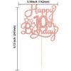 1 Pack Happy 10th Birthday Cake Topper Glitter Heart Star 10 Fabulous Cake Pick Birthday Sign Cake Decorations for Children 10th Birthday Theme Party Supplies Rose Gold view 2