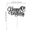 1 Pack Happy 40th Birthday Cake Topper Gold Glitter Number 40 Forty Years Old Birthday Cake Pick Decoration For 40th Birthday Celebrating Anniversary Party Supplies view 2