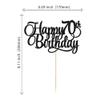 1 Pack Happy 70th Birthday Cake Topper Gold Glitter Number 70 Seventy Years Old Birthday Cake Pick Decoration For 70th Birthday Celebrating Anniversary Party Supplies view 2