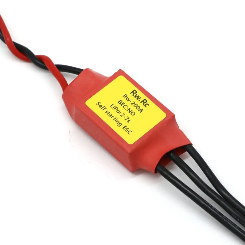 RC helicopter aircraft parts For RW.RC Self-Starting Brushless ESC 10A / 30A / 60A / 80A / 125A / 200A with Driver Board No PWM For Thruster Fan RC Model Test Replaceable accessories ( Color : 200A 7-