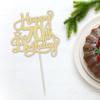 1 Pack Happy 70th Birthday Cake Topper Gold Glitter 70 & Fabulous Cheers to 70 Years Old 70th Birthday Cake Pick for Celebrating 70th Birthday Anniversary Party Cake Decorations Supplies view 3
