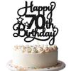 1 Pack Happy 70th Birthday Cake Topper Black Glitter 70 & Fabulous Cheers to 70 Years Old 70th Birthday Cake Pick for Celebrating 70th Birthday Anniversary Party Cake Decoration Supplies view 1