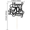 1 Pack Happy 70th Birthday Cake Topper Black Glitter 70 & Fabulous Cheers to 70 Years Old 70th Birthday Cake Pick for Celebrating 70th Birthday Anniversary Party Cake Decoration Supplies view 2