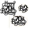 1 Pack Happy 70th Birthday Cake Topper Black Glitter 70 & Fabulous Cheers to 70 Years Old 70th Birthday Cake Pick for Celebrating 70th Birthday Anniversary Party Cake Decoration Supplies view 3